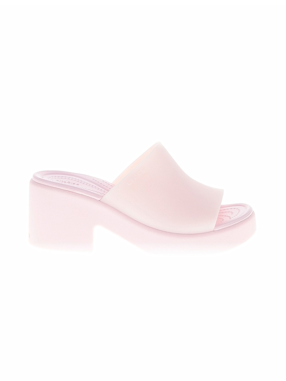 Women's Crocs Brooklyn Pink Milk chunky platform wedge Slide Heeled Sandal